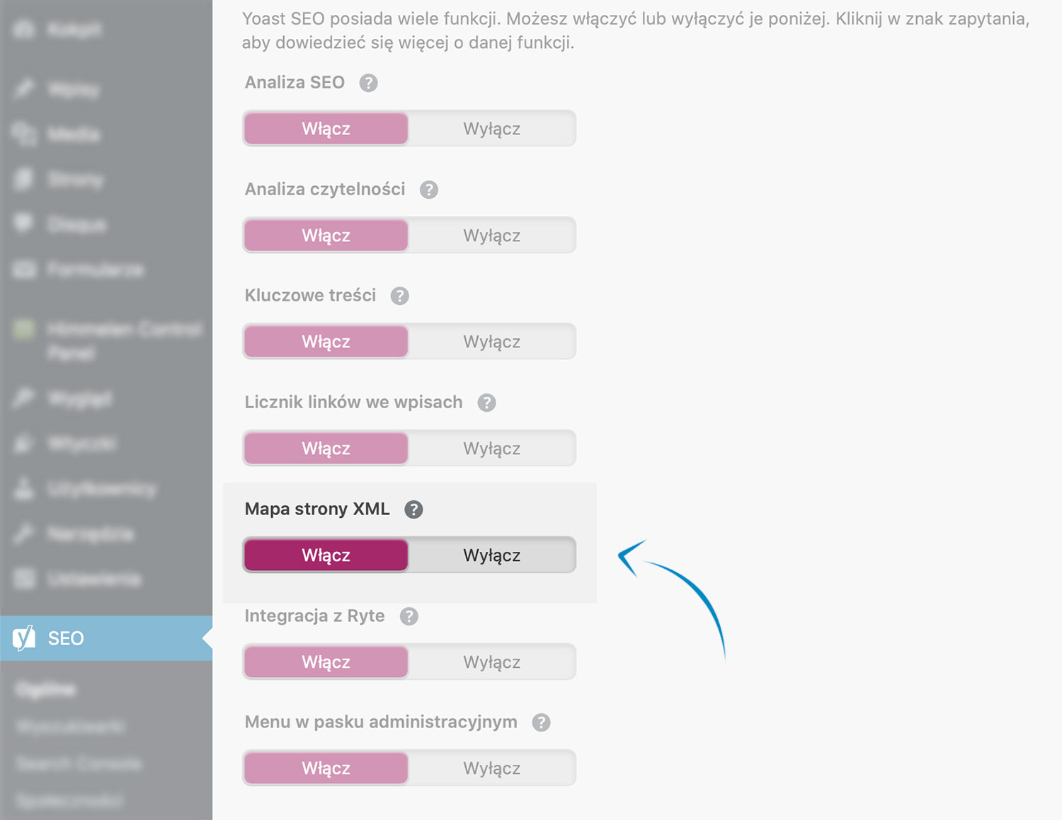 Włącz mapę strony www