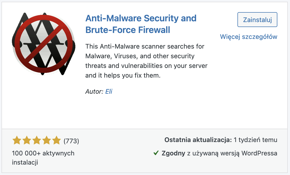 Wtyczka do usuwania wirusów w Wordpress